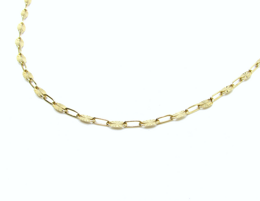 Dapped Paperclip Chain 14K GF