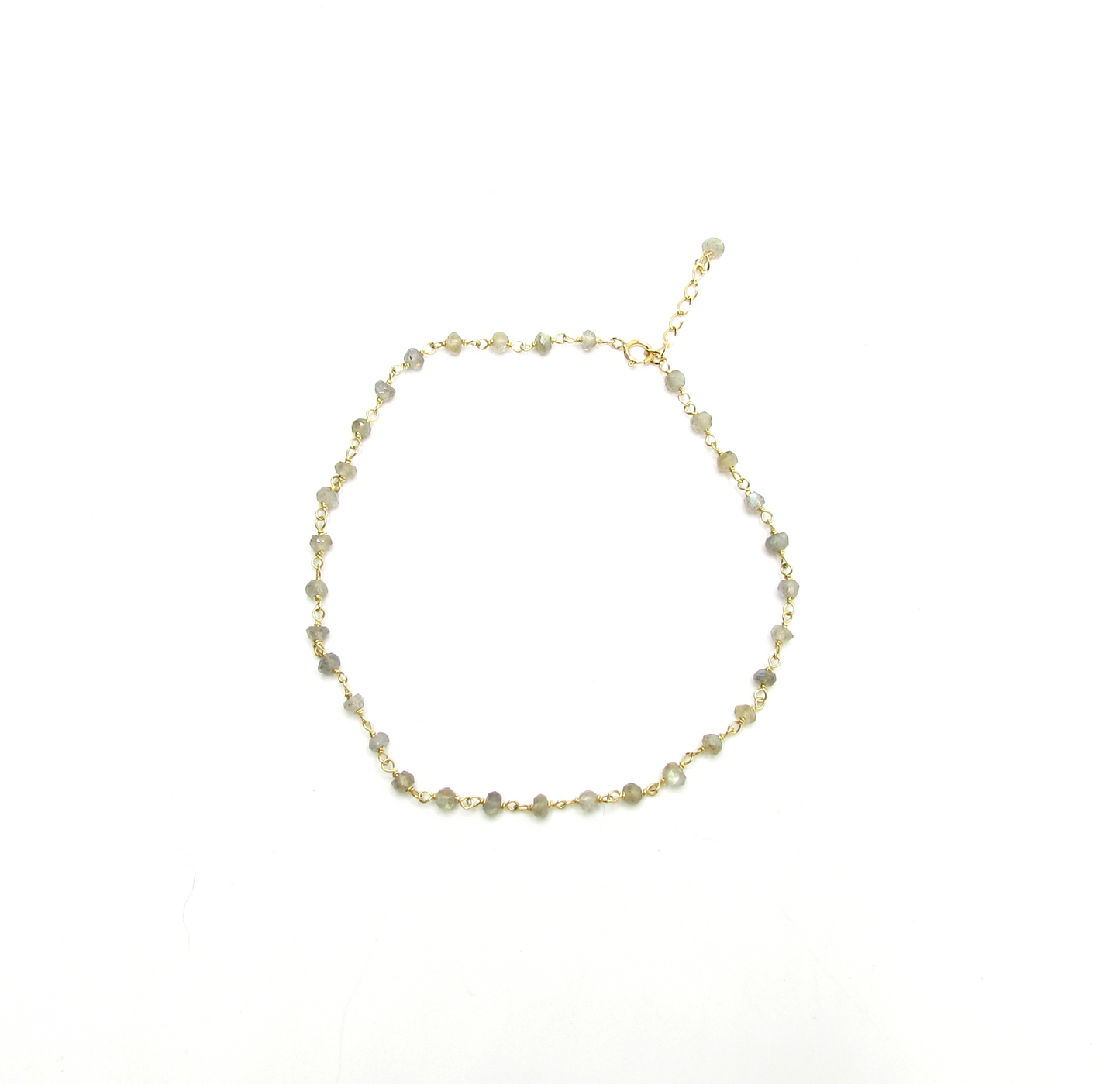 Beaded Labradorite Anklet 14K GP