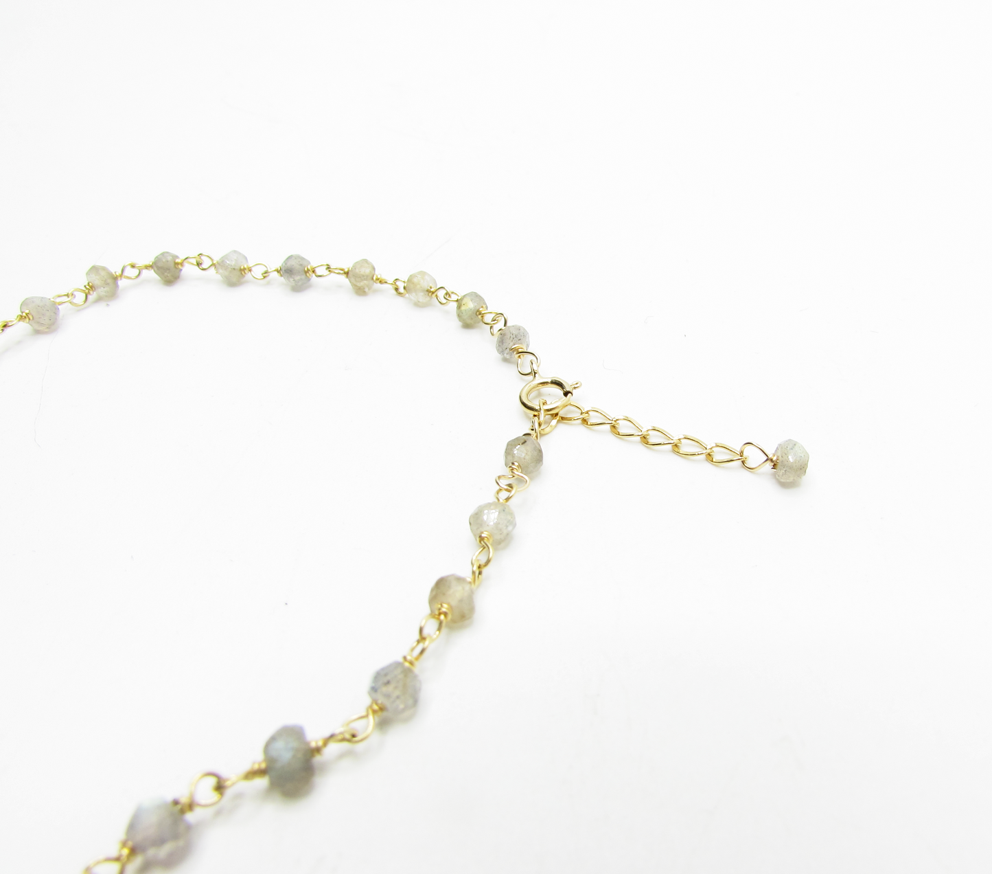 Beaded Labradorite Anklet 14K GP