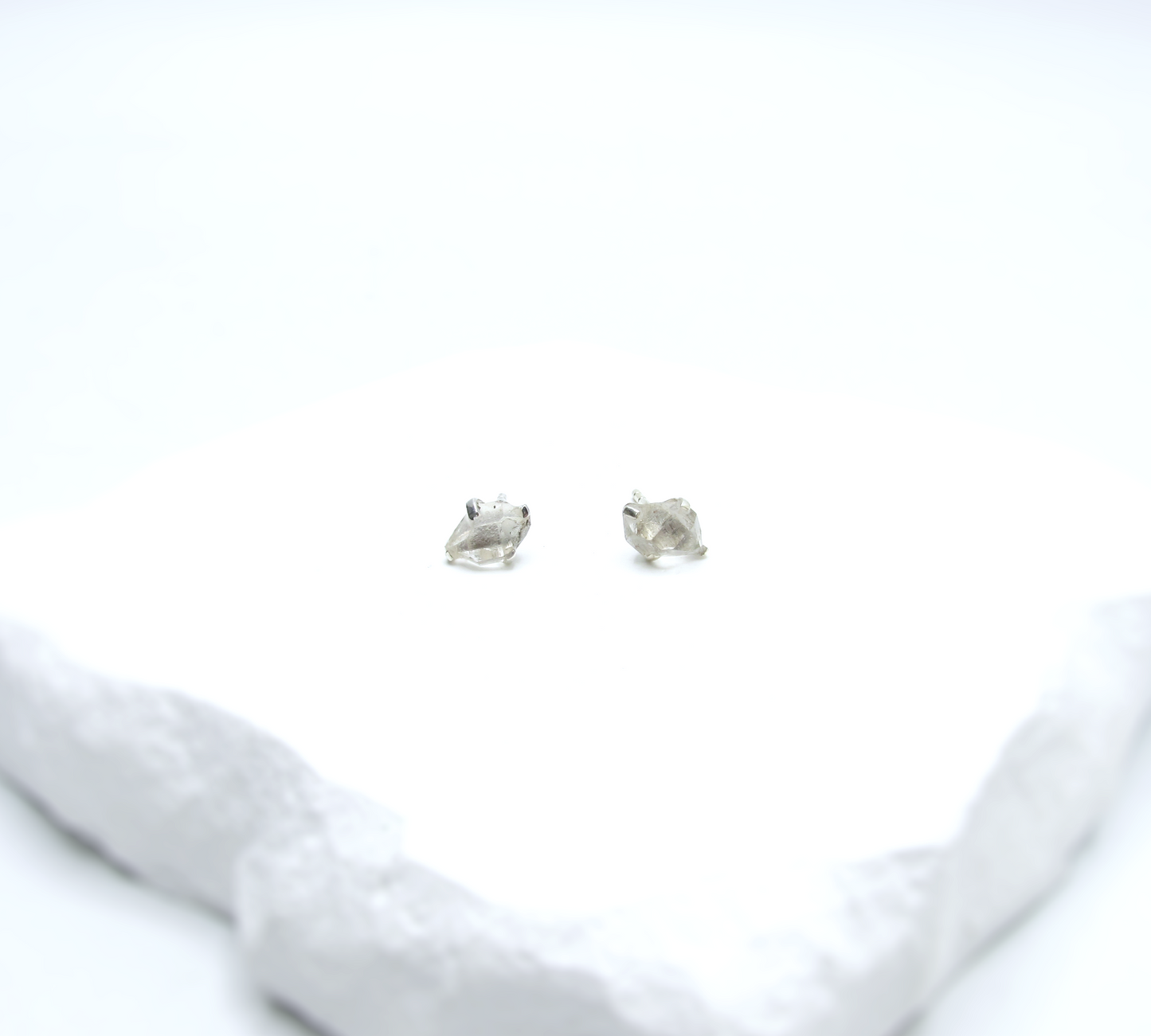 Herkimer Birthstone Stud Earrings – Sterling Silver