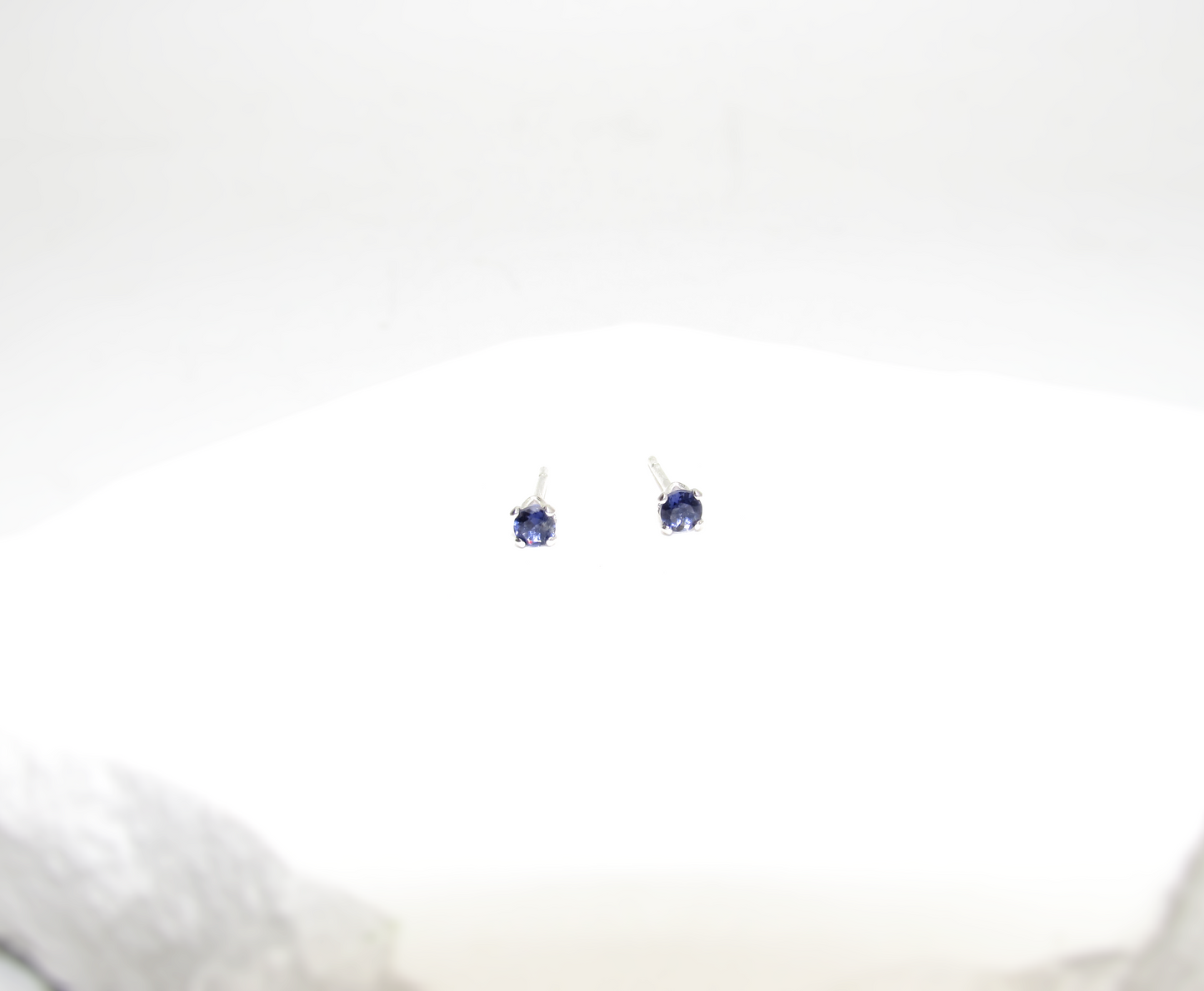Iolite Birthstone Stud Earrings – Sterling Silver