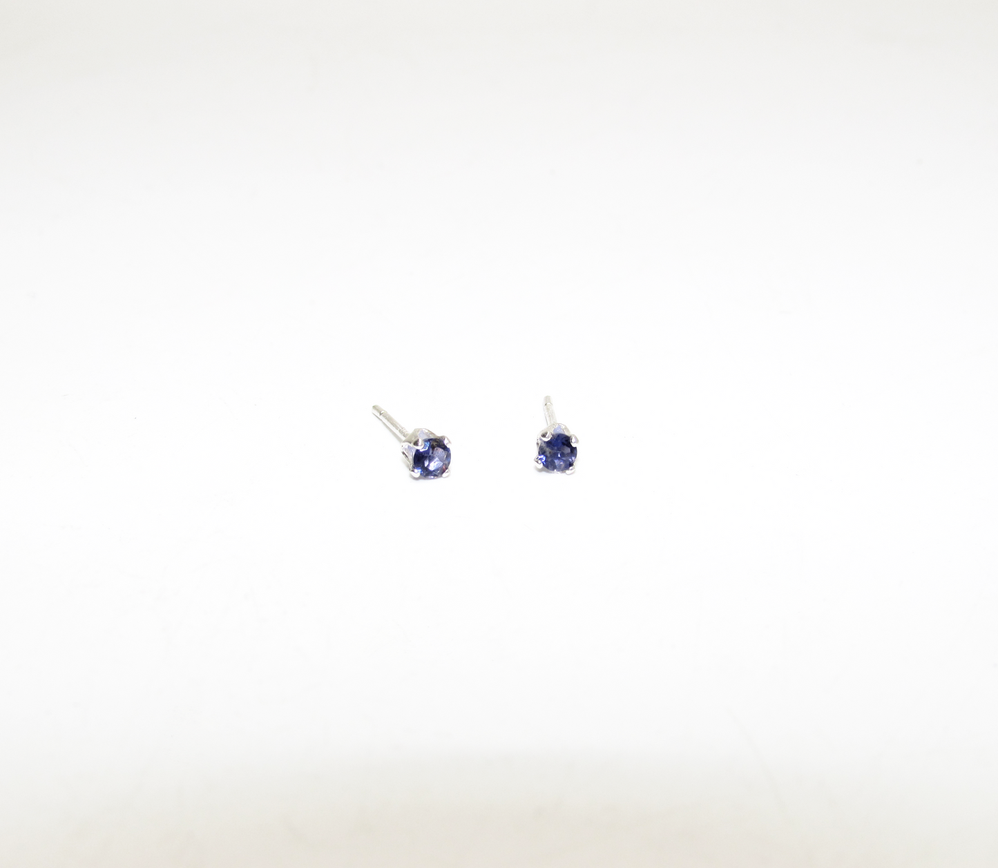 Iolite Birthstone Stud Earrings – Sterling Silver