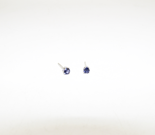 Iolite Birthstone Stud Earrings – Sterling Silver