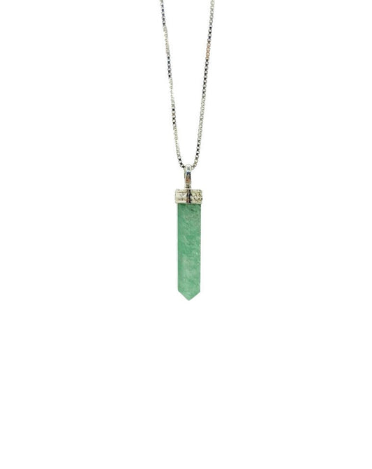 Jade Mini Crystal Point Necklaces .925 Adjustable Chain
