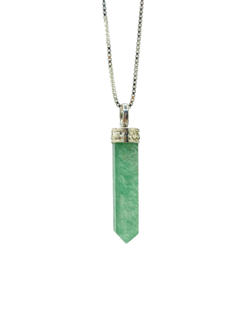 Jade Mini Crystal Point Necklaces .925 Adjustable Chain