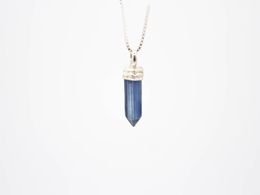 Kyanite Ultra Mini Crystal Point Necklaces .925 Adjustable Chain