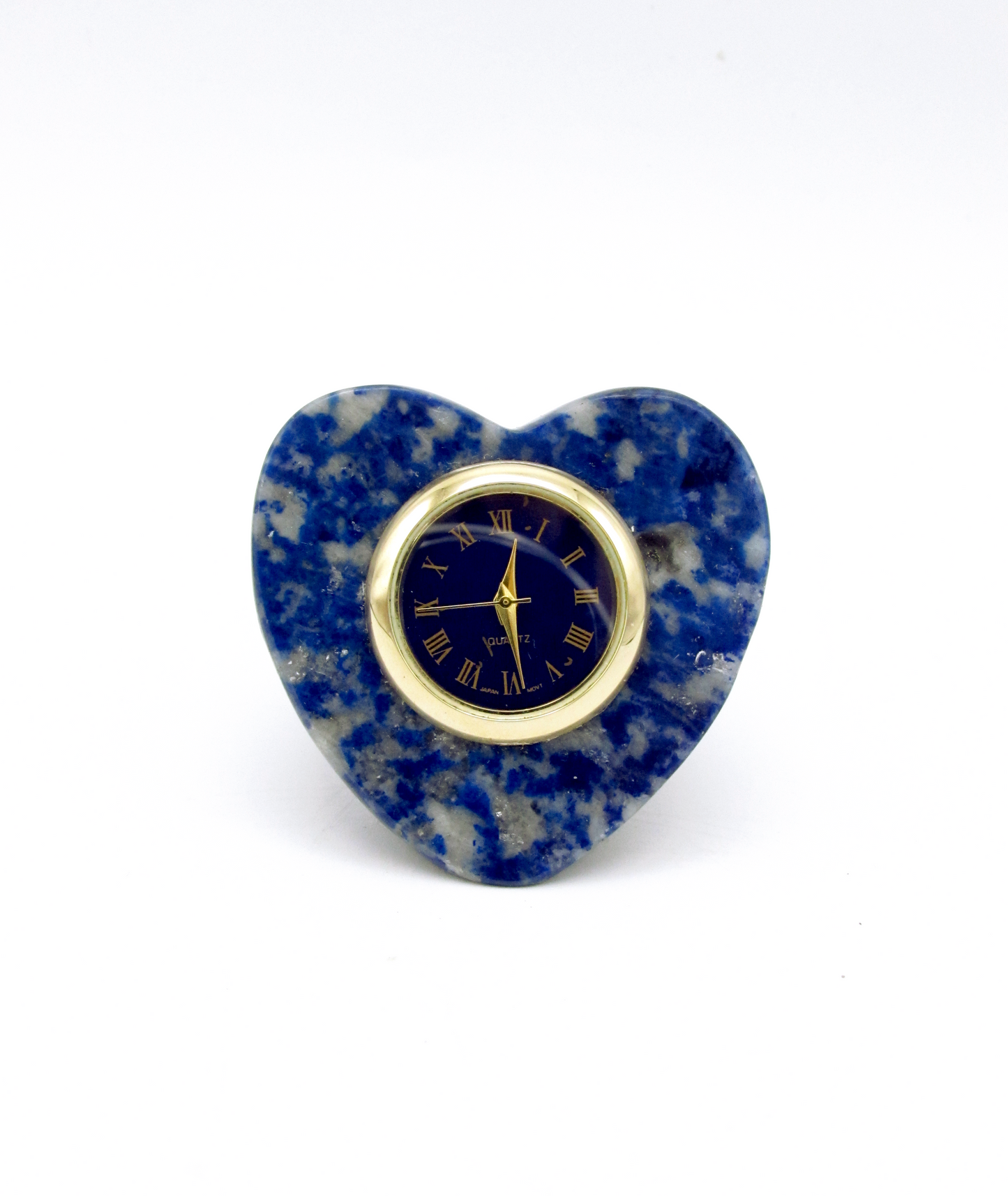 Hand-Carved Lapis Lazuli Heart Clock