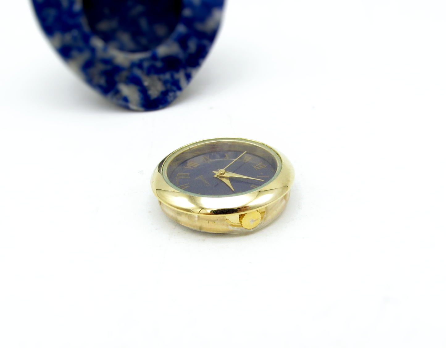Hand-Carved Lapis Lazuli Heart Clock
