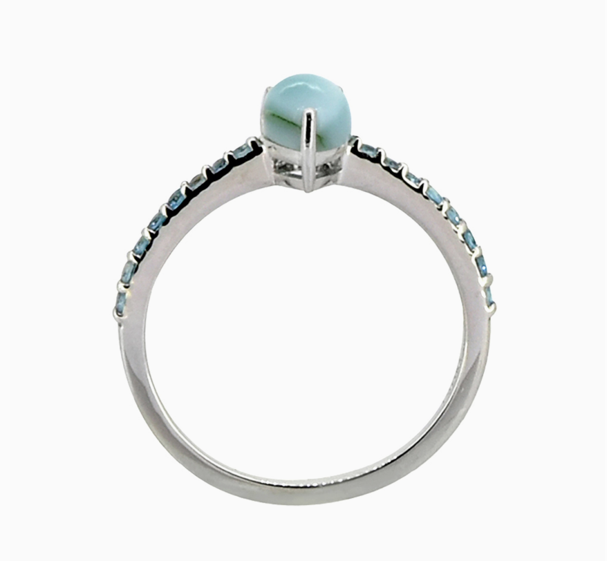 Larimar Teardrop Ring .925