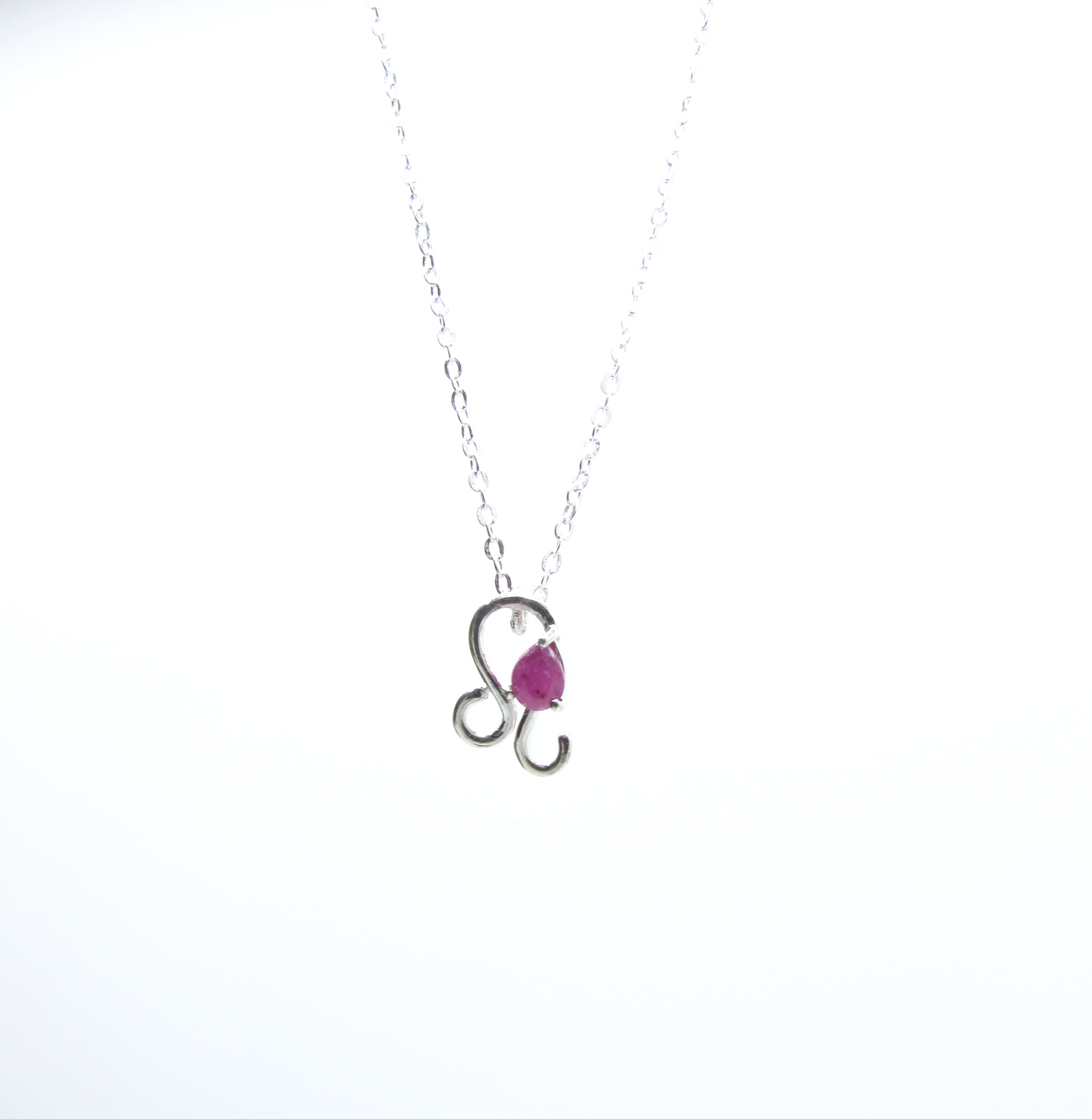 Leo Zodiac Pendant - Ruby – Sterling Silver