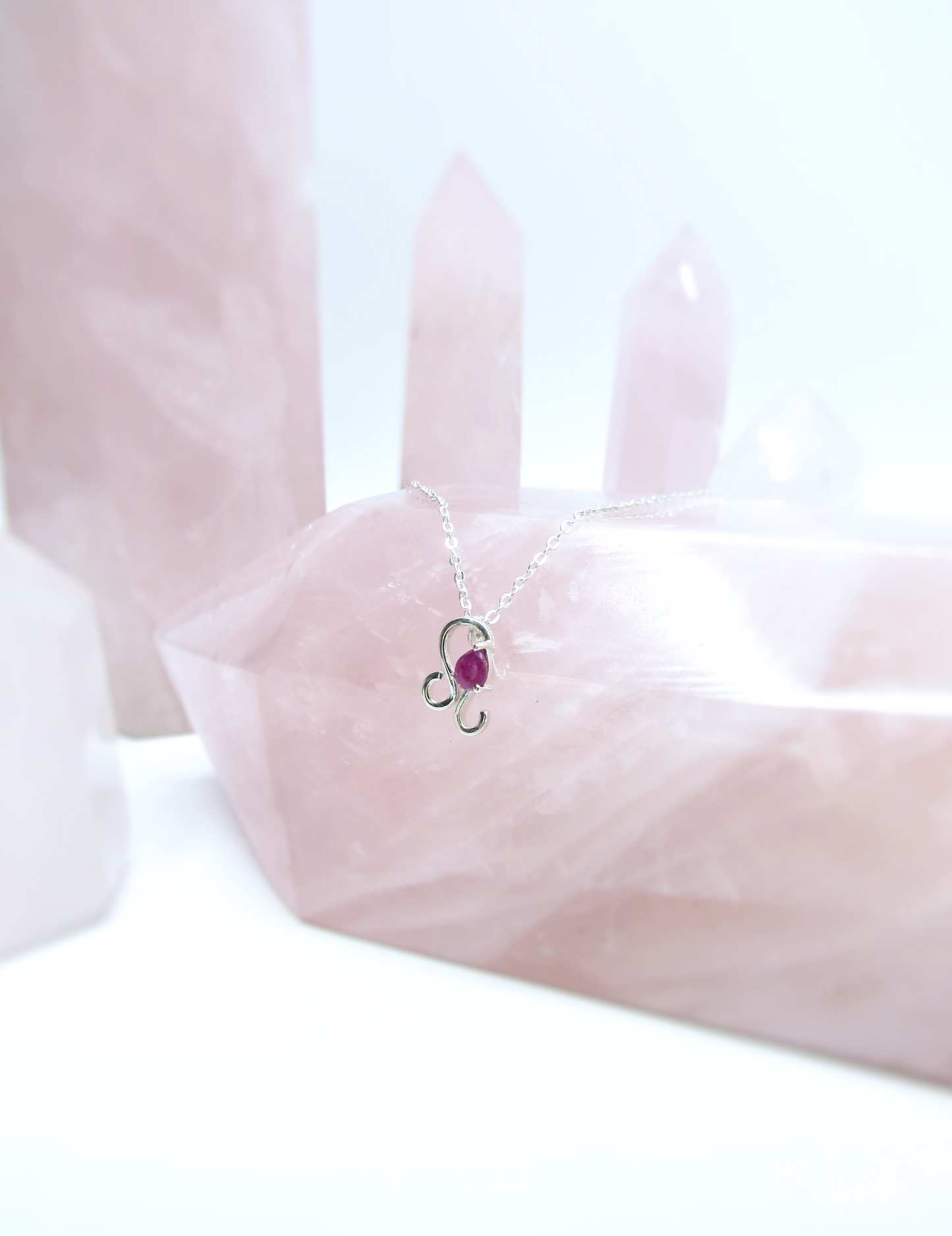 Leo Zodiac Pendant - Ruby – Sterling Silver