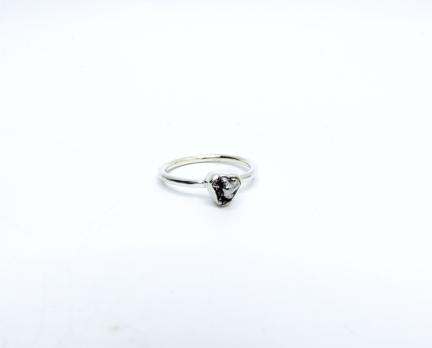 Raw Meteorite Stacking Ring – Sterling Silver