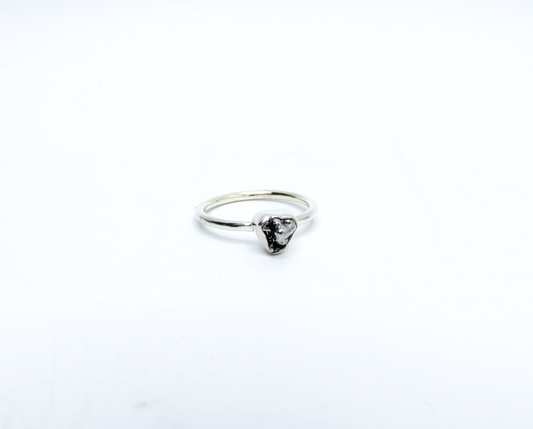 Raw Meteorite Stacking Ring – Sterling Silver