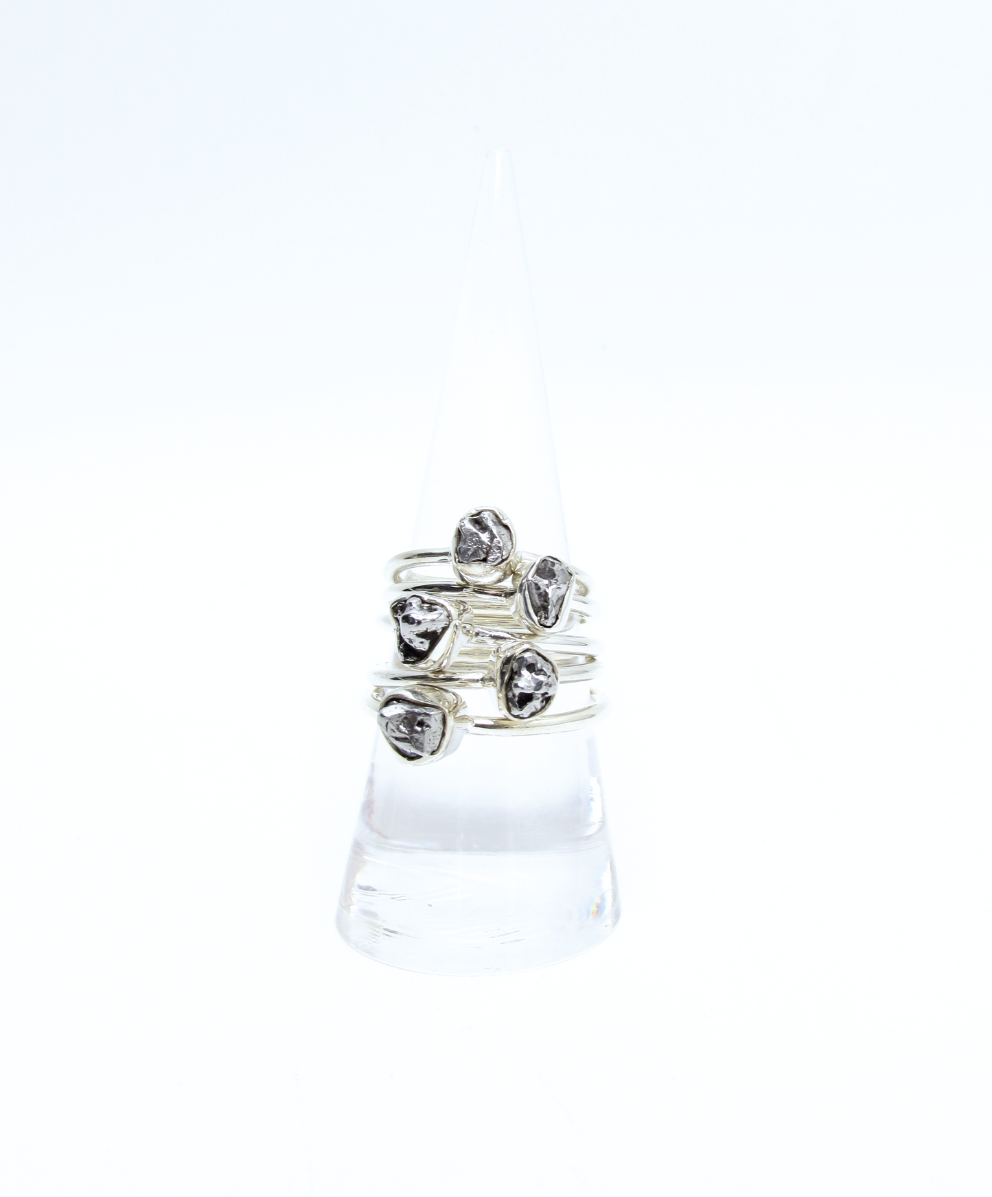 Raw Meteorite Stacking Ring – Sterling Silver