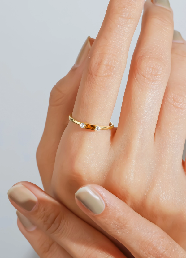 Mini Madeira Citrine Topaz Ring – 14K Gold Plated