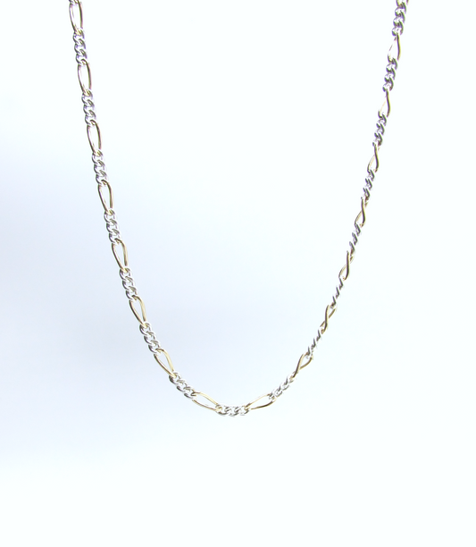 Mixed Metal Figaro Chain