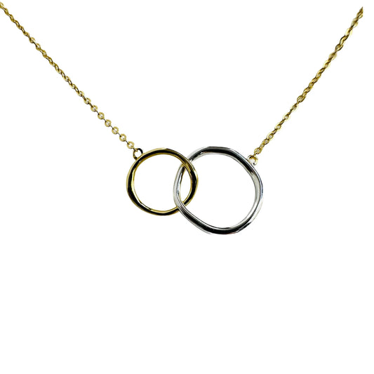 Mixed Metal Linked Necklace 14K GP