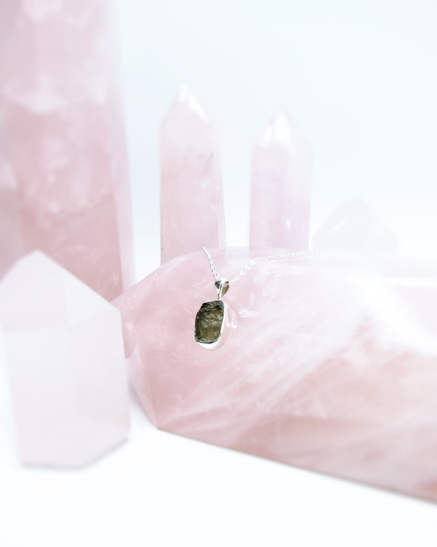 Natural Moldavite Pendant – Sterling Silver