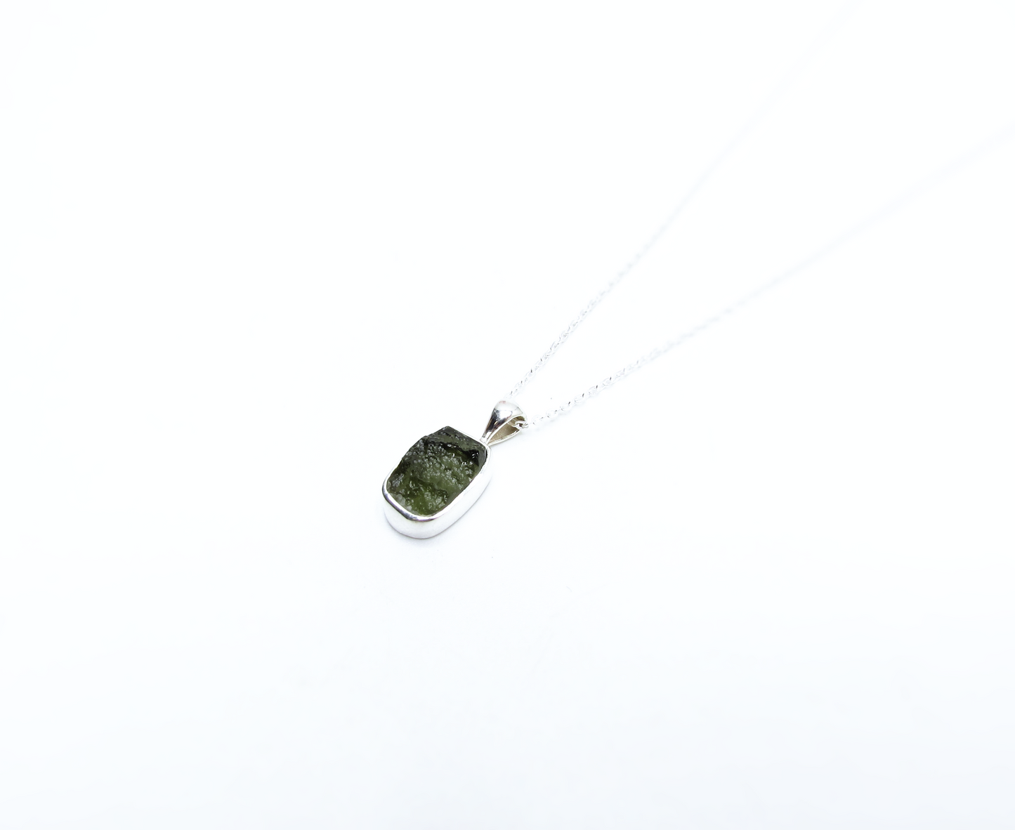 Natural Moldavite Pendant – Sterling Silver