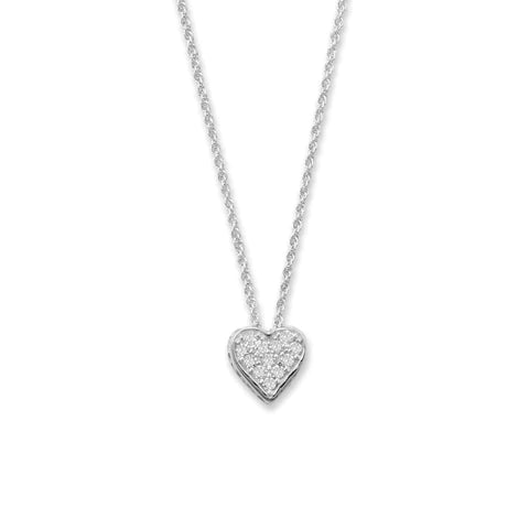 MOM Bling Heart Necklace .925