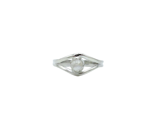Rainbow Moonstone Evil Eye Ring | .925 Sterling Silver