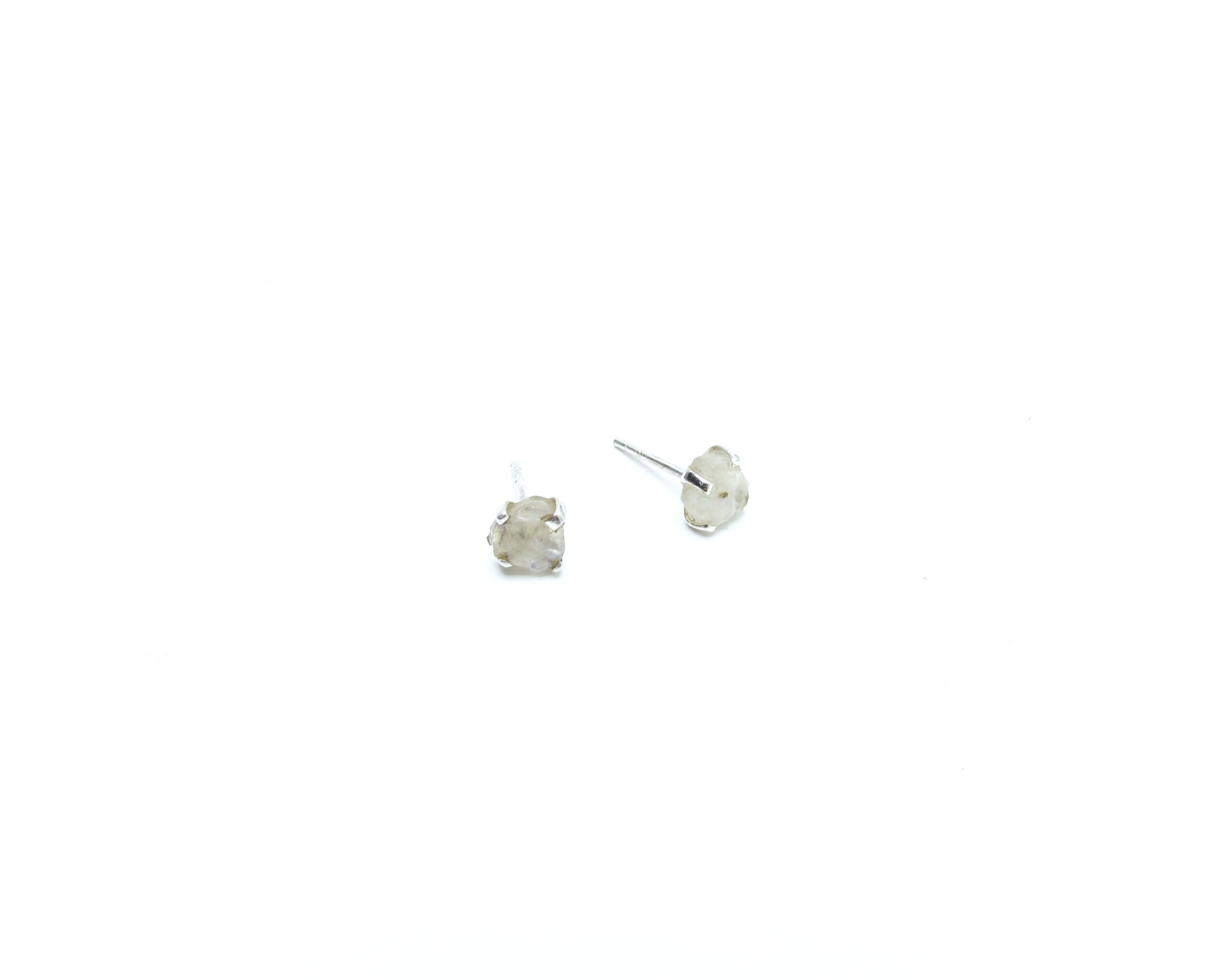 Rainbow Moonstone Birthstone Stud Earrings – Sterling Silver