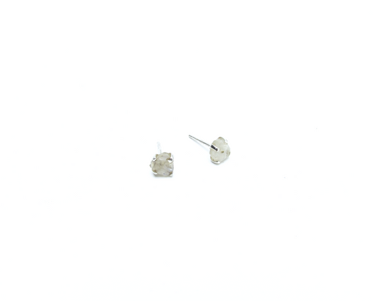 Rainbow Moonstone Birthstone Stud Earrings – Sterling Silver
