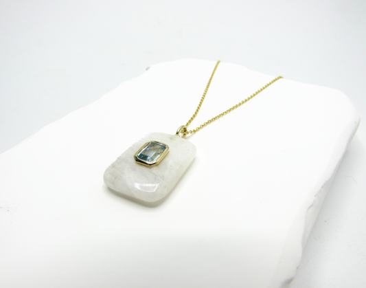 Moonstone Gaia NK Rectangle 18K GP