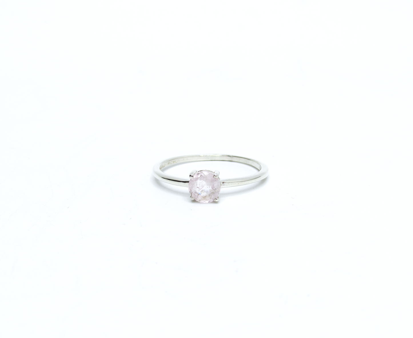 Faceted Morganite Ring – Sterling Silver