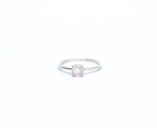 Faceted Morganite Ring – Sterling Silver