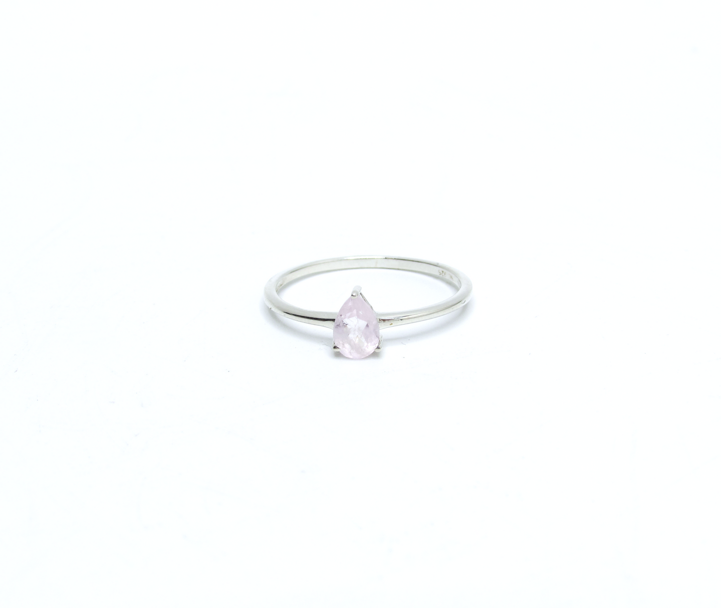 Faceted Morganite Ring – Sterling Silver