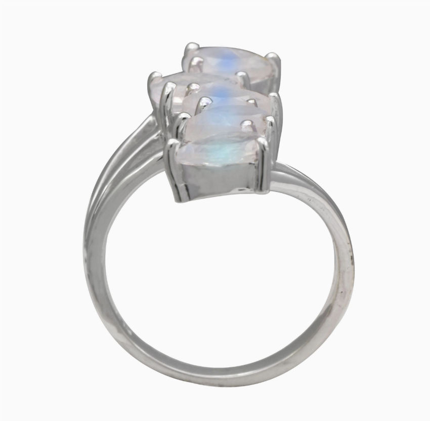 Multi Band Moonstone Ring .925