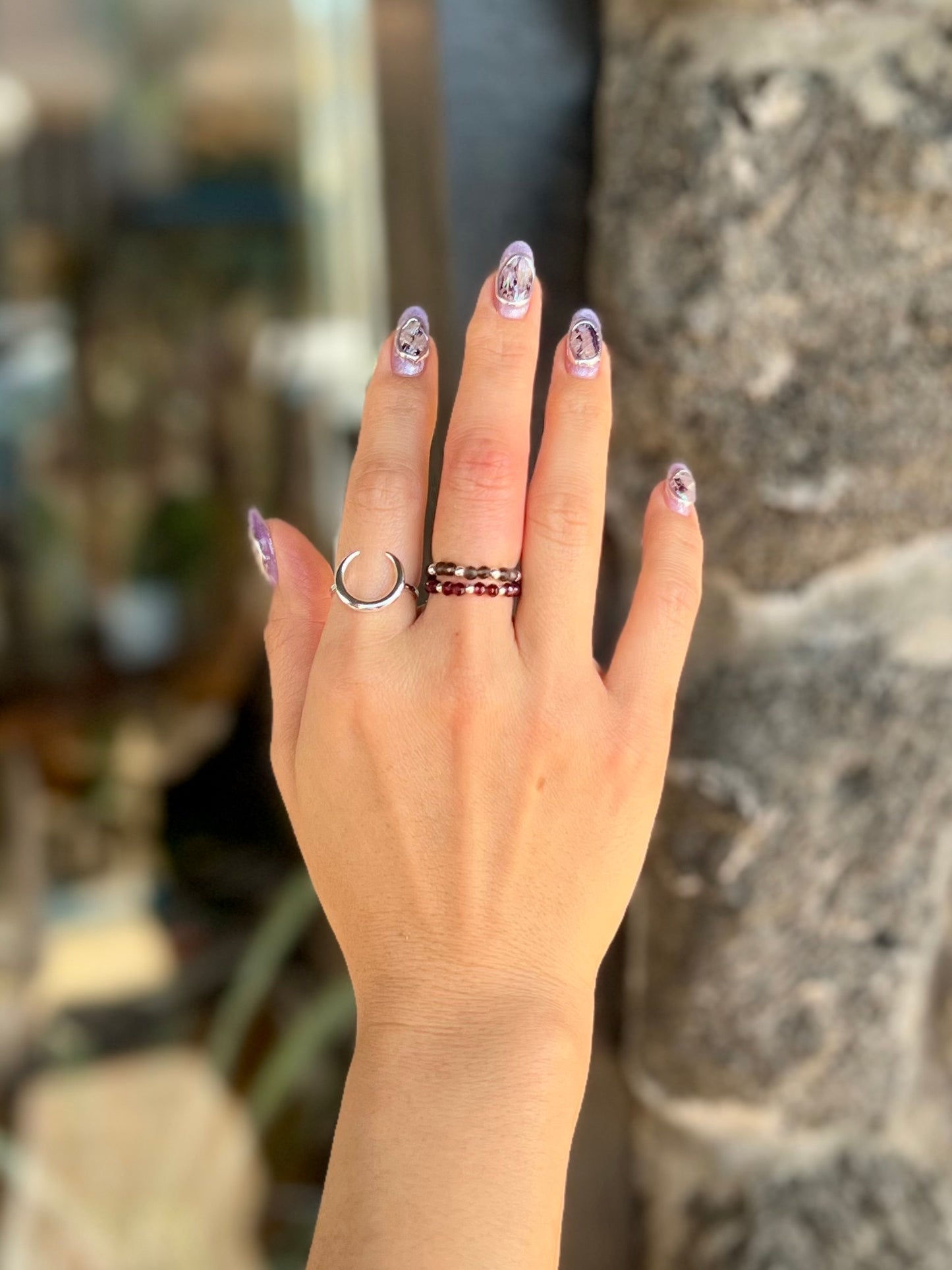 Garnet Stretch Ring .925