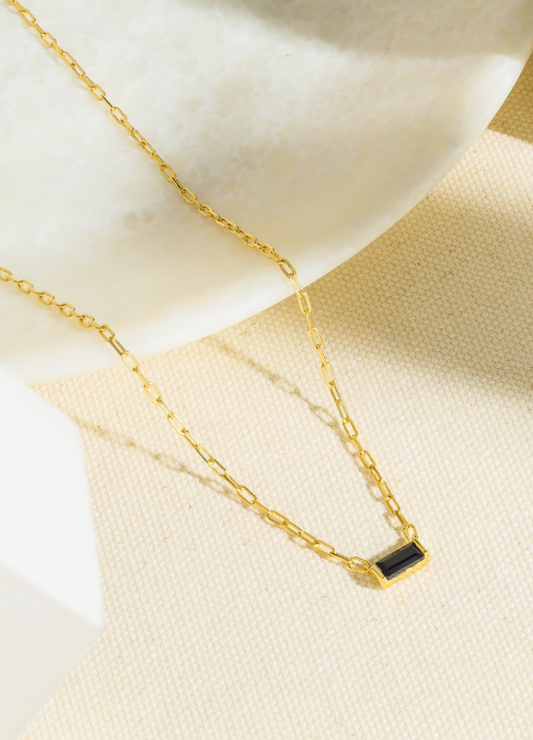 Onyx Single Baguette NK 14K GP