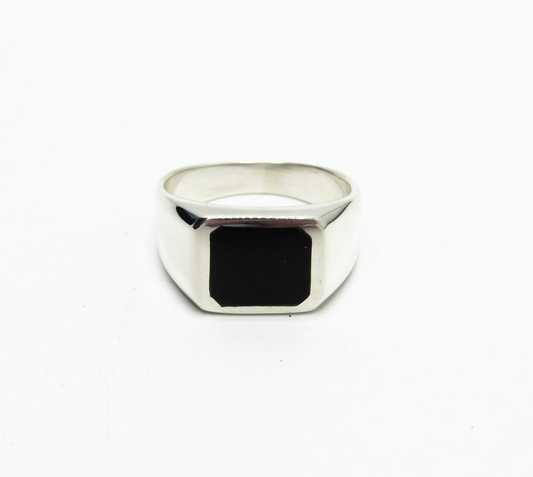 Black Onyx Signet Ring .925