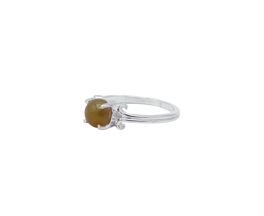 Ethiopian Opal Full Moon Ring | Sterling Silver