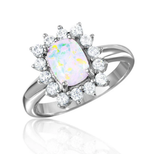 Opal Wreath Solitaire Ring .925