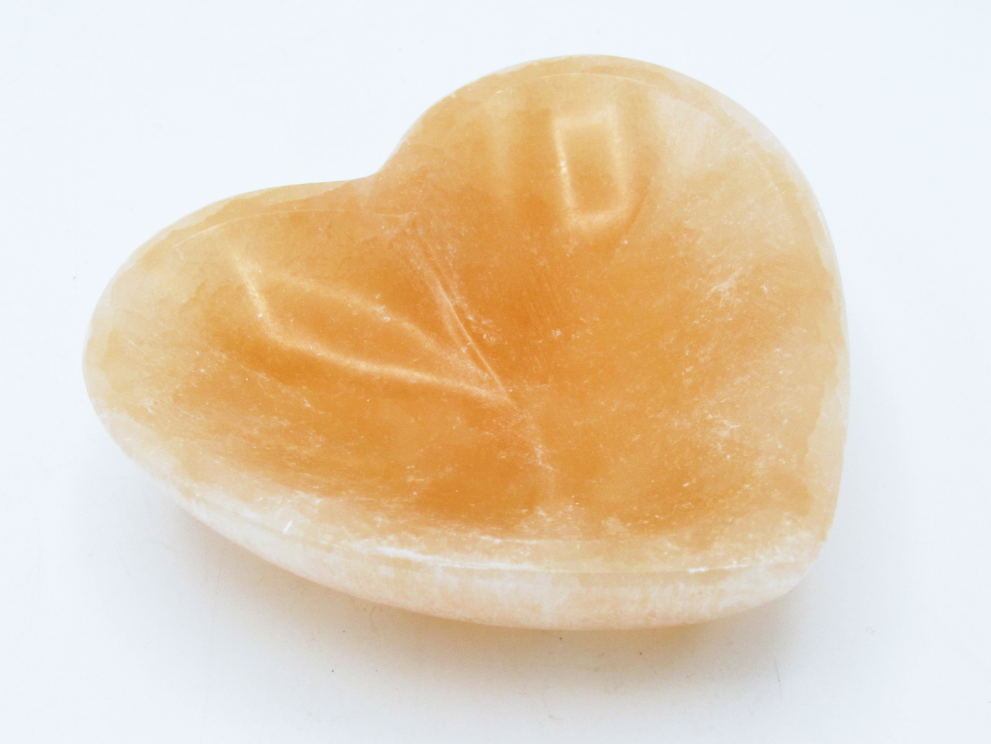 Peach Selenite Heart Bowl