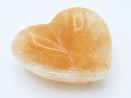 Peach Selenite Heart Bowl
