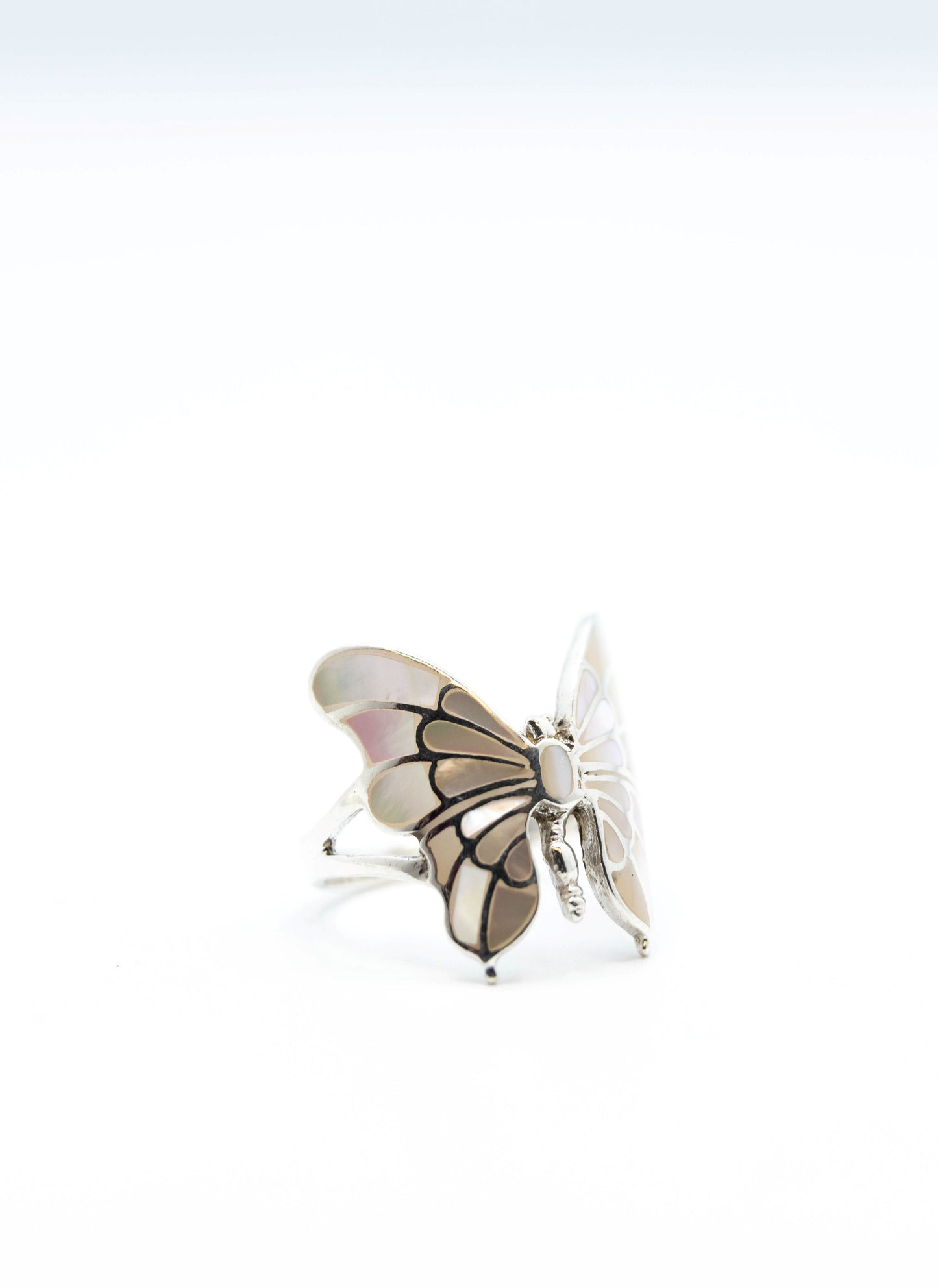 Pearl Petals Butterfly Ring .925