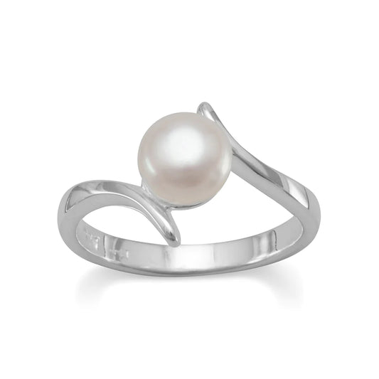 Pearl Crossover Ring .925