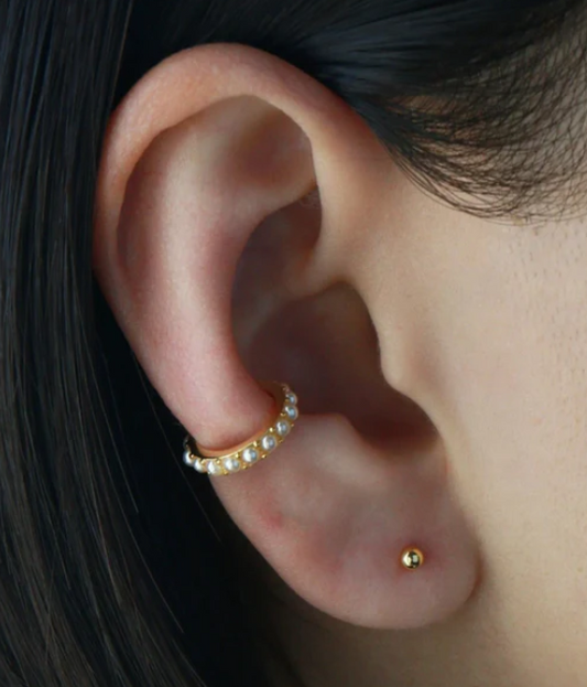 Pearl Ear Cuff 14K GP