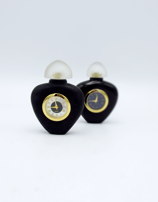 Hand-Carved Onyx Perfume Bottle Clock