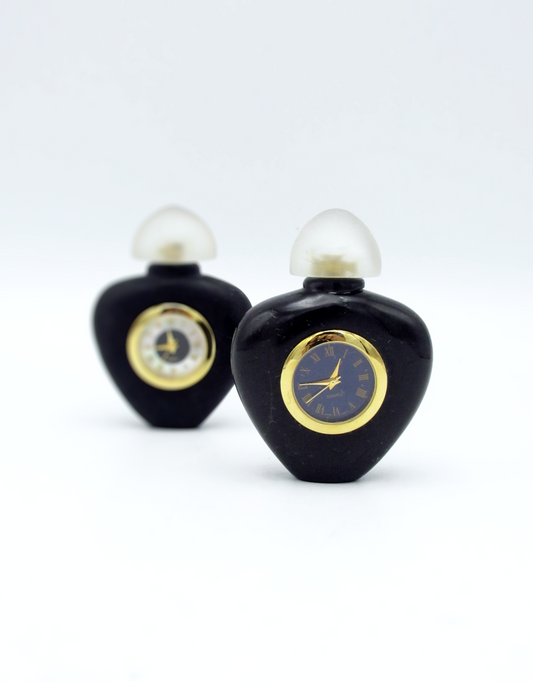 Hand-Carved Onyx Perfume Bottle Clock