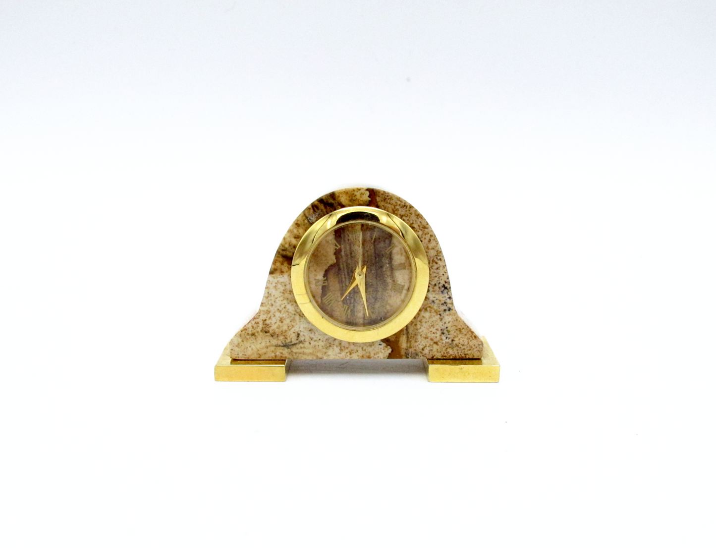 Hand-Carved Jasper Desk Clock