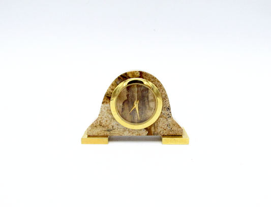 Hand-Carved Jasper Desk Clock