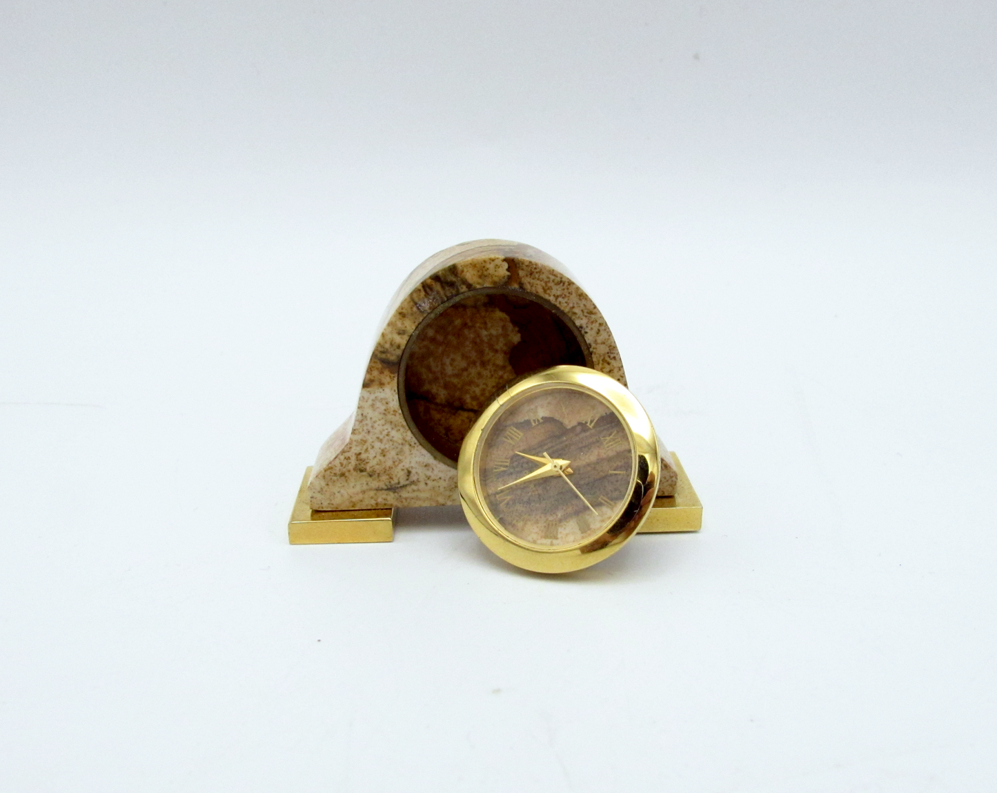 Hand-Carved Jasper Desk Clock