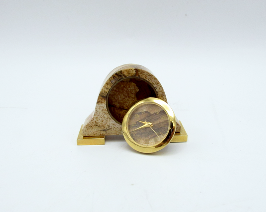 Hand-Carved Jasper Desk Clock