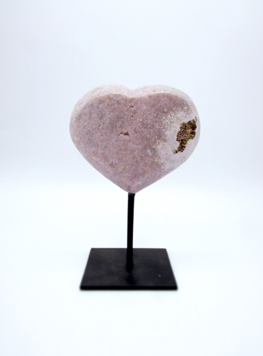 Pink Amethyst Heart Stand