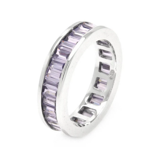 Purple CZ Eternity Band .925